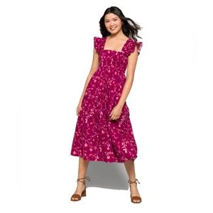 Hill House Nap Dress - Burgundy Botanicals